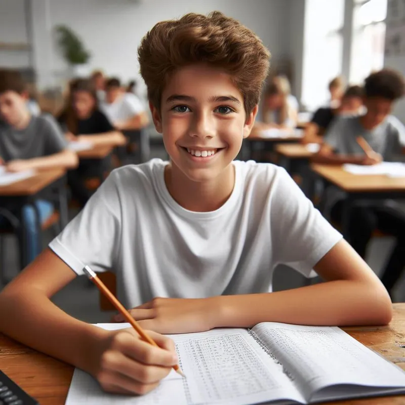 enfant concentré pendant un examen en classe : bien préparer l'ENAFEP en 6e primaire
