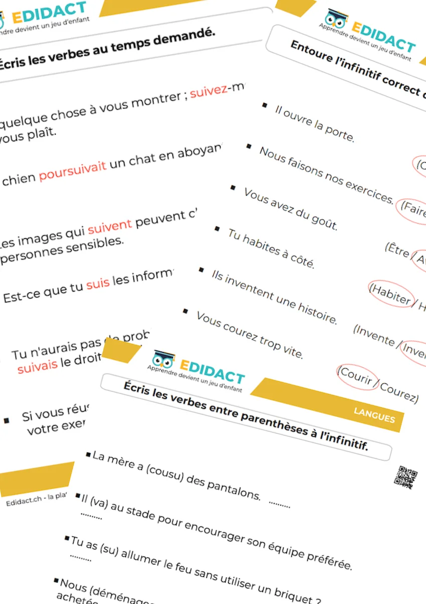 fiche conjugaison pdf à imprimer avec corrigé