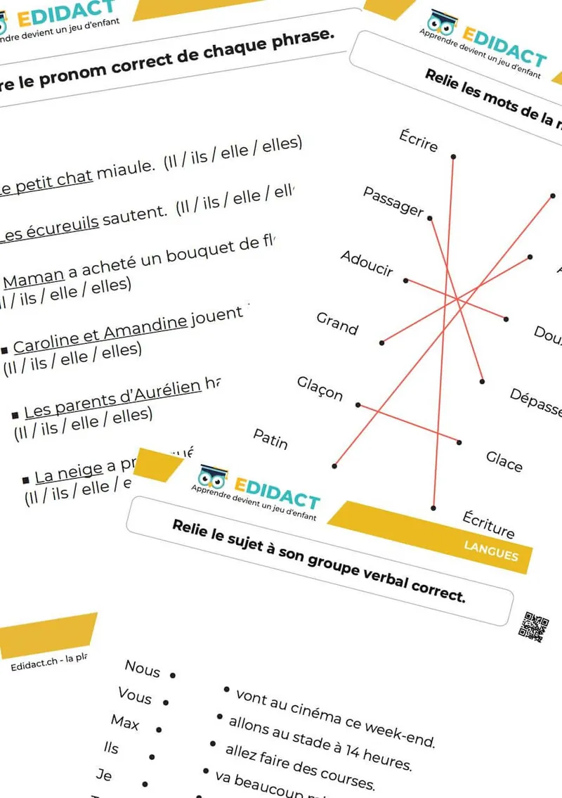 fiche de français 2e primaire à imprimer