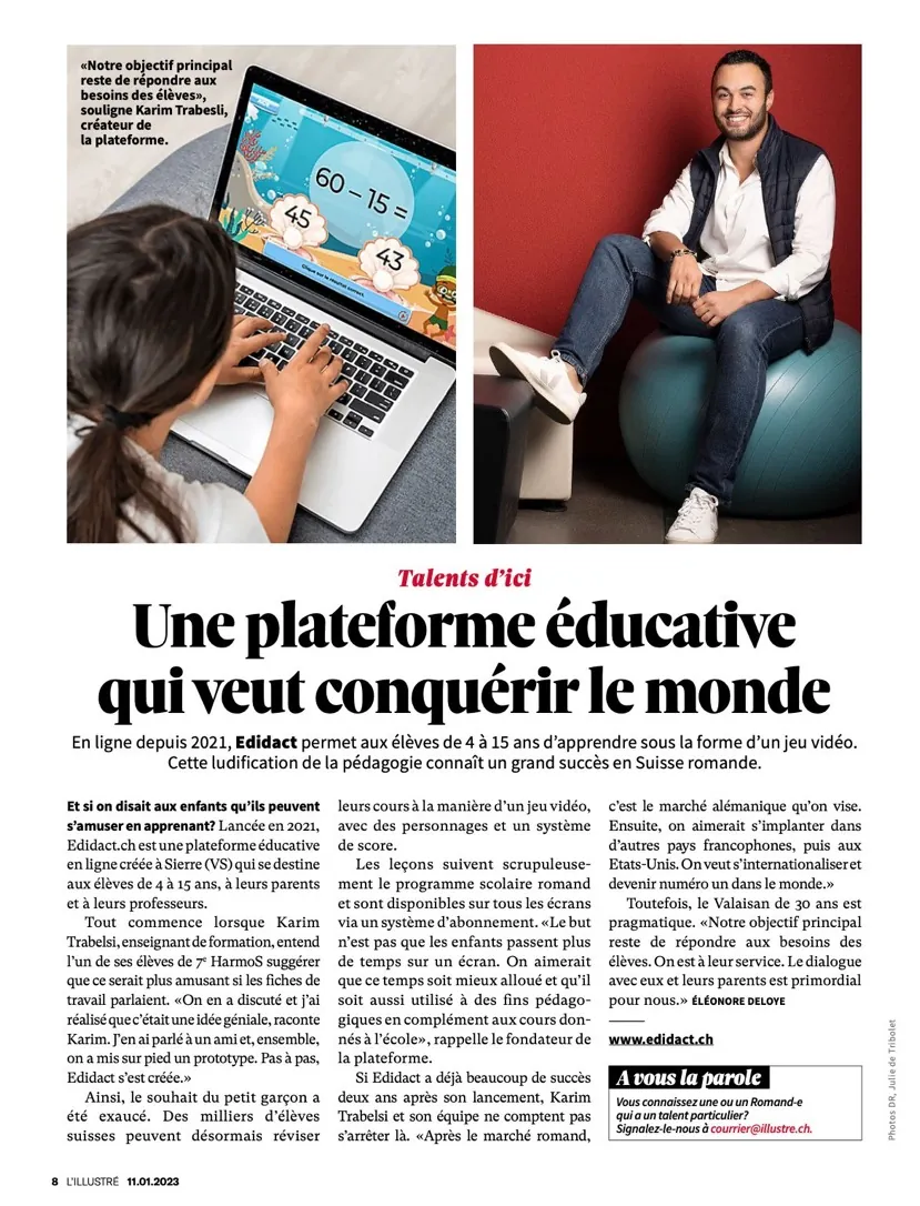 article fondateur edidact dans l'illustré