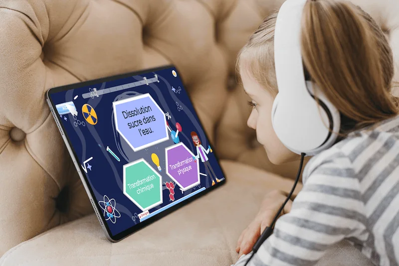 Exercice de sciences sur tablette