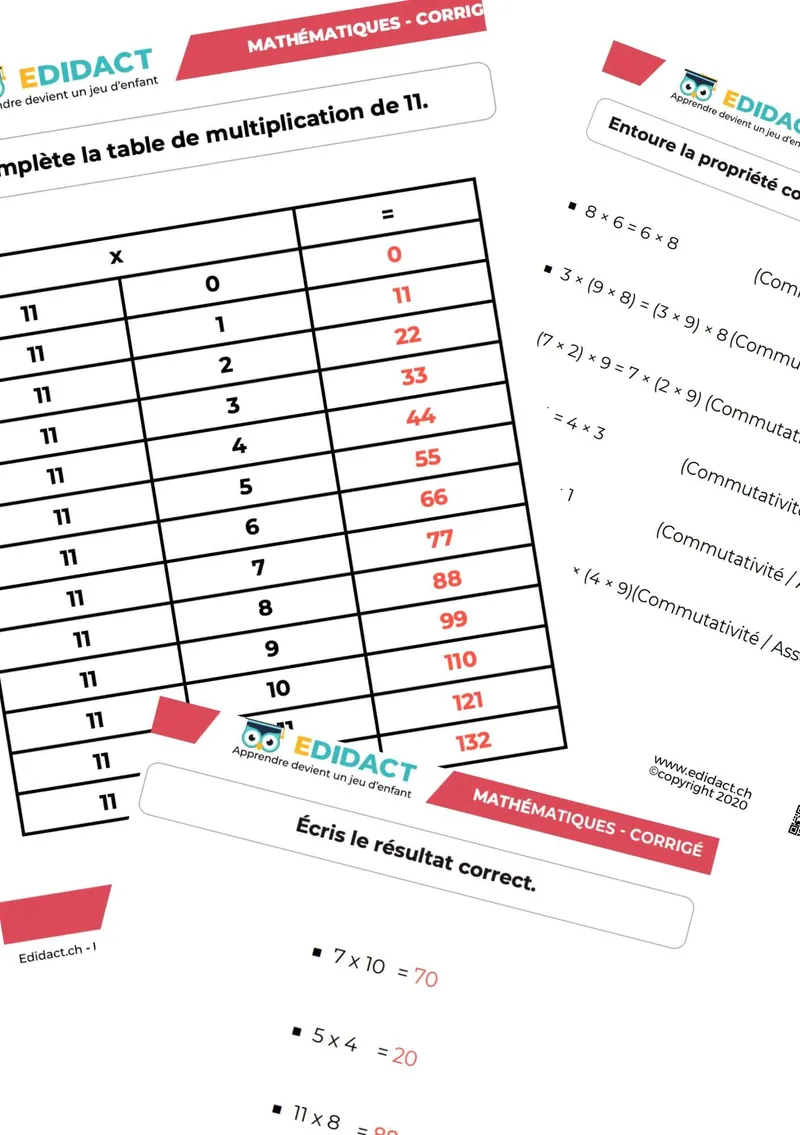 exercices multiplication avec fiches pdf et corrigés