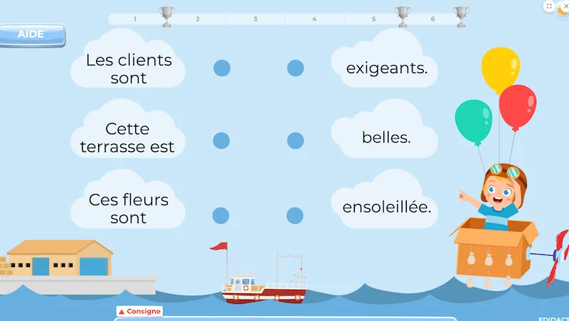 Résultats d'un exercice d'orthographe avec corrigé