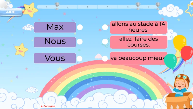 exercices fiches français devoirs 2AP conjugaison