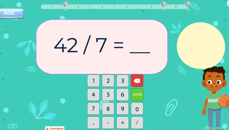 calculs maths 4AP division