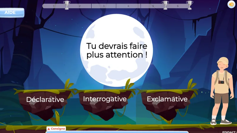 exercices français 5AP grammaire types de phrases