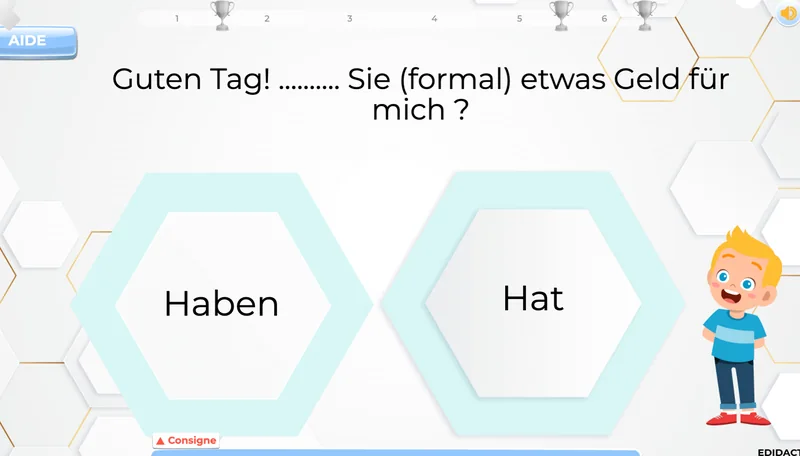 exercices allemand faciles 4AP verbe avoir présent conjugaison