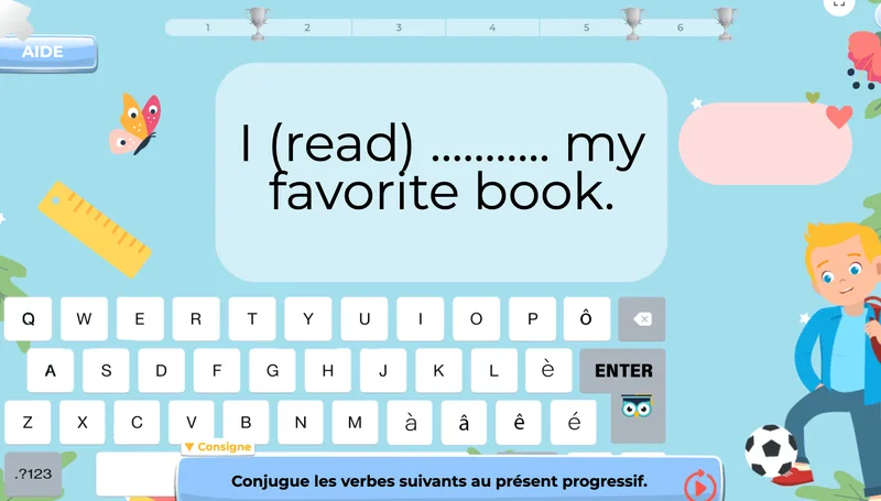 Plateforme interactive pour apprendre l’anglais en Algérie conjugaison 5AP