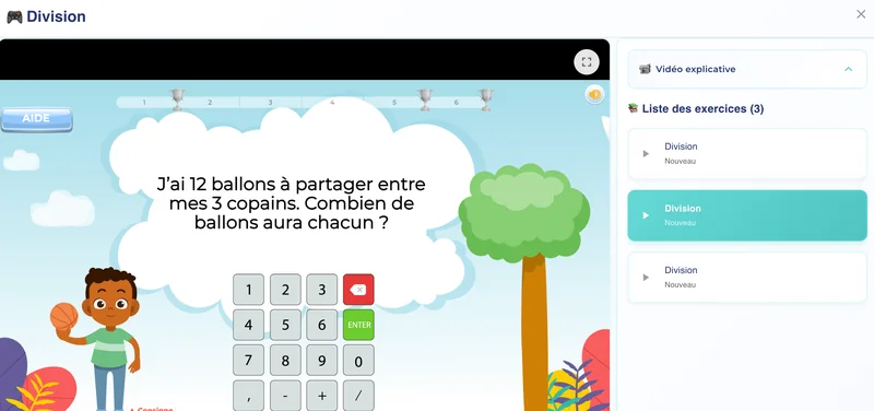 exercices divisions en ligne avec pdf