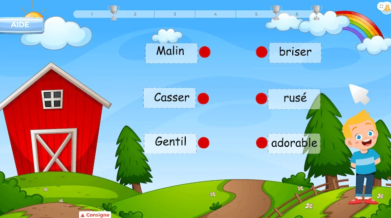 Exercice champ lexical en ligne pour enrichir son vocabulaire français